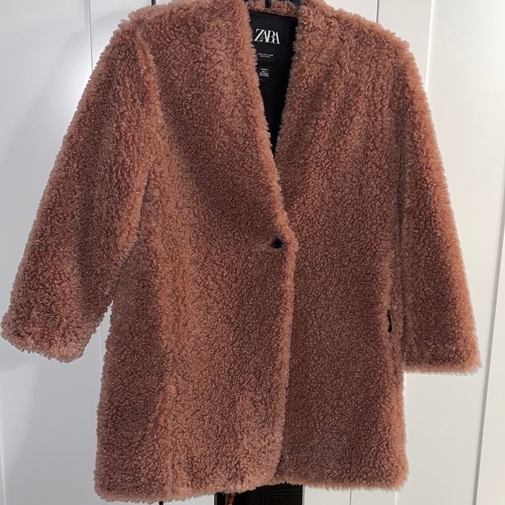 NWOT Zara SOFT teddy coat size M